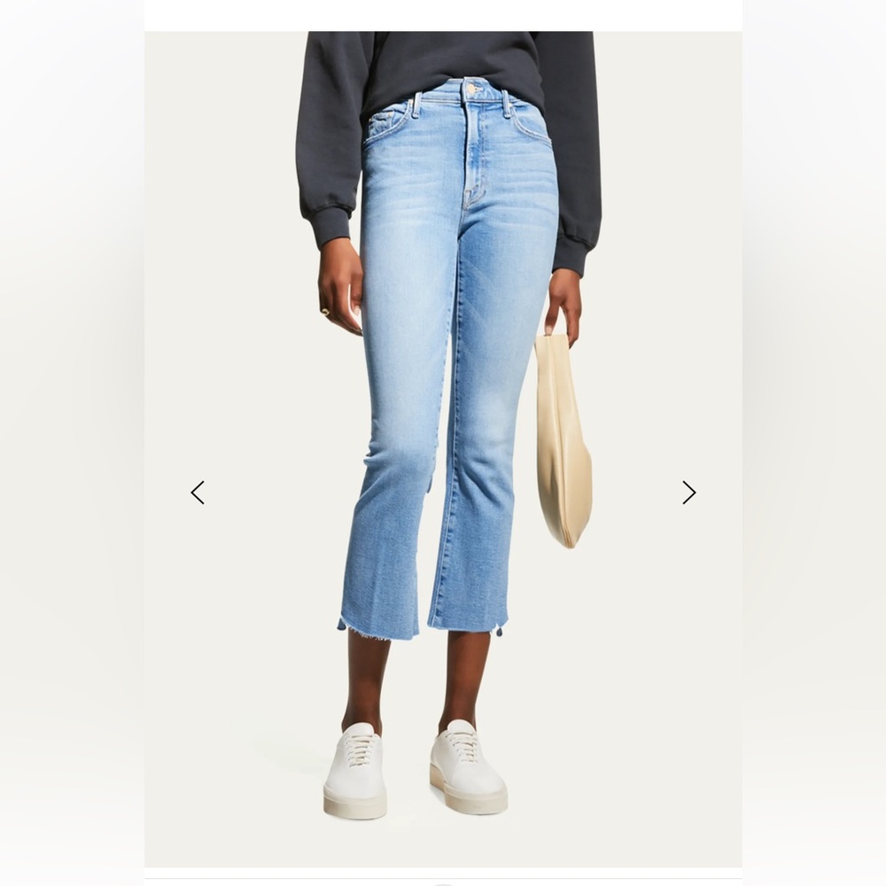 MOTHER The Insider Ankle Fray Blue Jeans Herbal Remedy Size 27
